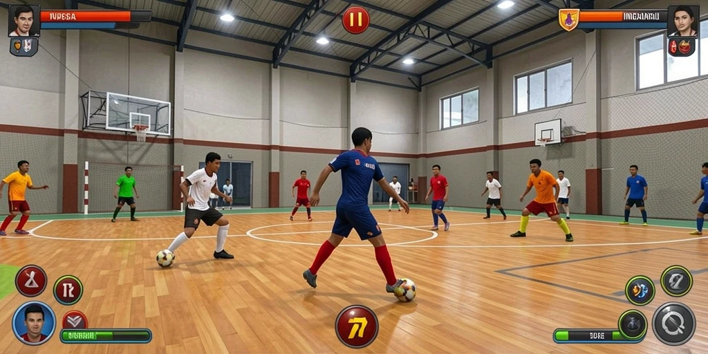 Karakter menghadapi tantangan dalam level yang menegangkan.
