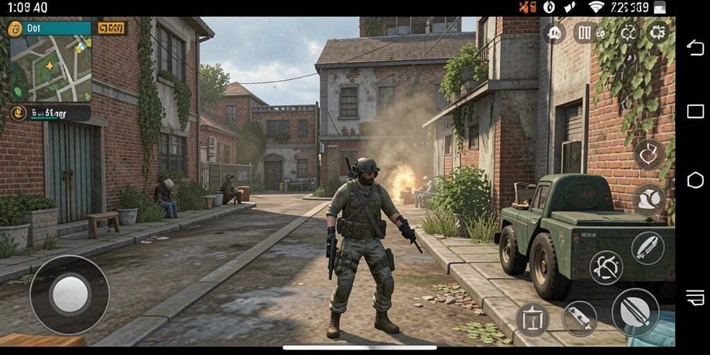 Screenshot menunjukkan interaksi antar pemain dalam mode multiplayer.